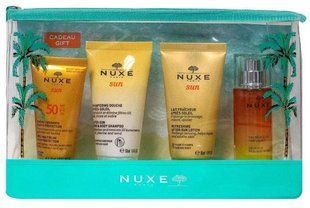 Набор миниатюр Нюкс Сан для загара+парфюмированная вода Nuxe Sun trousse les bestsellers 4 единицы+косметичка 1436204280 фото