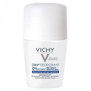 Дезодорант кульковий Vichy dry touch deodorant 24h sensitive skin Віші для чутливої шкіри 50 мл 1457323234 фото