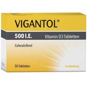Вітаміни Vigantol Вігантол вітамін D3 500 МО 50 таблеток Мerc Німеччина 1564320261 фото