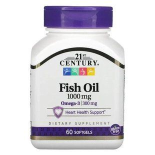 Рыбий жир 21st Century Fish Oil 1000 mg 60 капсул 2476376197 фото