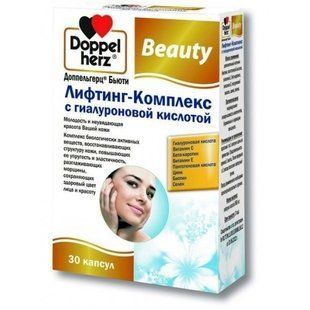 Doppelherz Beauty Доппельгерц Б'юті ліфтинг-комплекс з гіалуронової кислотою для пружності шкіри 30 капсул 1490033931 фото