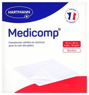 Стерильные салфетки из нетканого материала Medicomp 10х10 см 10х2 шт компрессы для лечения ран 2319293945 фото