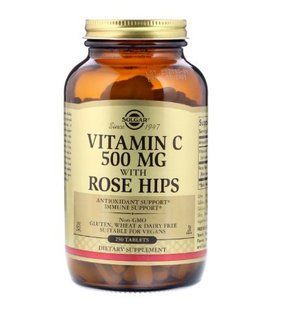 Вітаміни Солгар Вітамін С 500 мг з шипшиною 250 таблеток Solgar Vitamin C (7935381) 184025941 фото