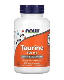 Амінокислота Now Foods Таурін Taurine, 500 мг, 100 капсул 1642937612 фото