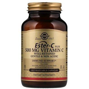 Вітаміни Солгар Естер-З+Вітамін С 500 мг 100 капсул Solgar Ester-C Plus Vitamin C (5324872) 184025752 фото