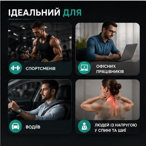 Перкусійний масажер для тіла 30скор. портативний - вібраційний ударний електромассажер 3094982596 фото