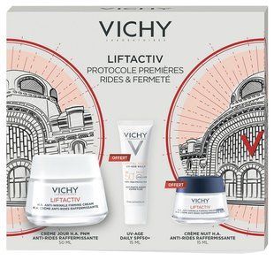 Набор Vichy liftactiv protocol - крем SPF50, 15мл + Liftactiv HA, 50 мл крем для сухой кожи (день/ночь). 2585765291 фото