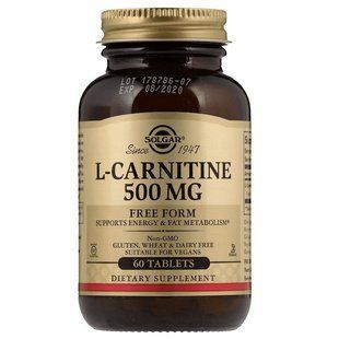 Амінокислота Solgar L-Carnitine 500 mg 60 Tablets Солгар L-Карнитин (5324954) 219028555 фото