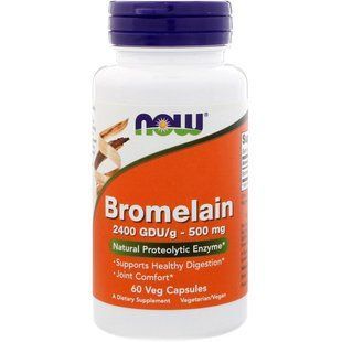 Біологічно активна добавка Now Foods Бромелайн 60 капсул Bromelain 500 мг 227538289 фото