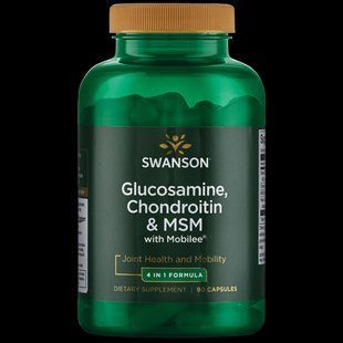 Свансон Глюкозамін і Хондроїтин і МСМ для суглобів Swanson Glucosamine, Chondroitin&Msm з Mobile 90 капсул 1400513079 фото