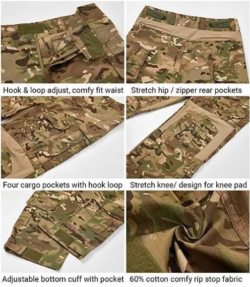 Тактичні штани Brutals G3 Combat Pants Multicam бойові штани мультикам із наколінниками та спандекс вставками L 73-83 кг 1712722833 фото