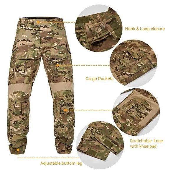 Тактичні штани Brutals G3 Combat Pants Multicam бойові штани мультикам із наколінниками та спандекс вставками L 73-83 кг 1712722833 фото