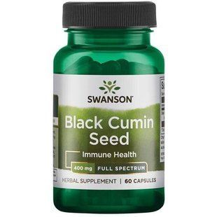 Свансон Семя черного тмина CША Full Spectrum Black Cumin Seed Swanson USA 400 мг 60 капсул 1396752508 фото