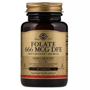 Solgar Folate 666 mcg DFE Metafolin 100 таблеток Фолат 666 мкг вітаміни метафолин 400 мкг 227538379 фото