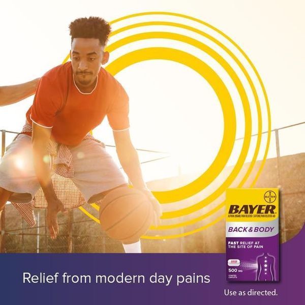 Bayer Back & Body Extra Strength 200 капсул 500 мг + 32,5 мг кофеїну Баєр для полегшення болю у спині м'язах і тілі Bayer Back & Body фото