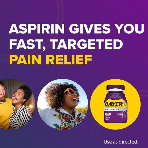 Bayer Back & Body Extra Strength 200 капсул 500 мг + 32,5 мг кофеїну Баєр для полегшення болю у спині м'язах і тілі Bayer Back & Body фото
