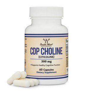 Комплекс для профілактики роботи головного мозку Холін Double Wood CDP Choline 300 mg 60 капсул 2264668496 фото
