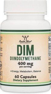 Антиоксидант Double Wood DIM Diindolylmethane 400 mg поддержка здорового уровня эстрогена, 60 шт. 2214517993 фото