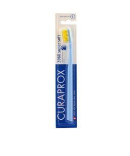 Зубная щетка Curaprox CS 3960 Super Soft супер мягкая голубая с жёлтым 229682521 фото