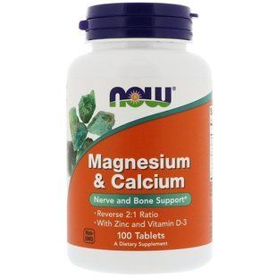 Биологически активные добавки Now Foods Магний & Кальций 100 таблеток Magnesium & Calcium 252588761 фото