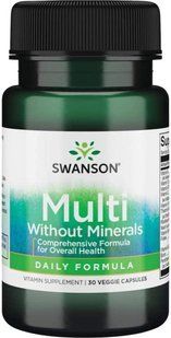 Ежедневные мультивитамины Свансон США без минералов Swanson USA Daily Multivitamin Without Minerals 30 капсул 1389397199 фото