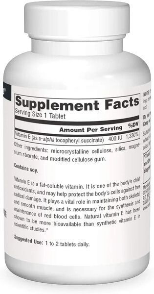 Source Naturals Vitamin E 400 IU D-Alpha Tocopherol 50 таблеток SNS-04813 фото