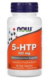 NOW Foods 5-HTP Амінокислота 5-гідрокситриптофан 100 мг, 60 капсул 2074374073 фото