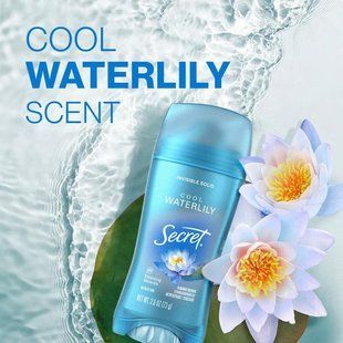 Secret Fresh Invisible Solid cool waterlily, 73 г, Секрет &mdash; женский дезодорант-антиперспирант с ароматом водяной лилии, 72 часа 2801707654 фото