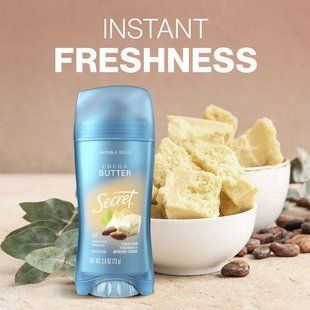 Secret Fresh Invisible Solid cocoa butter, 73 г, Секрет &mdash; женский дезодорант-антиперспирант с нежным ароматом какао, 72 часа 2801739021 фото