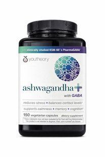 Youtheory Ashwagandha + with GABA 150 капсул 1000 мг Ютеори ашваганда KSM-66 и ГАМК для снижения стресса сна и нервной системы. 3011621670 фото
