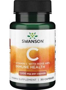 Вітамін С Swanson Vitamin C with Rose Hips 1000 мг. 30 шт. 2275458159 фото