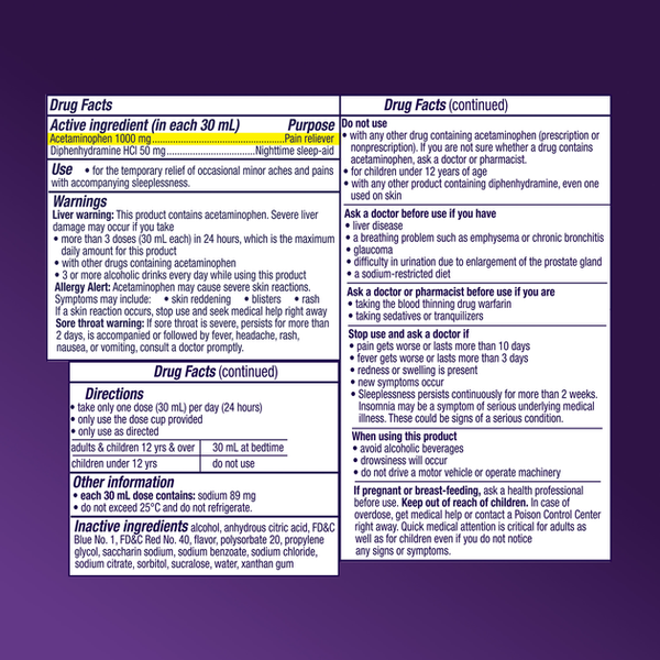 Vicks PainQuil PM&nbsp;354 мл Викс ПейнКвилл PM жидкое средство со вкусом вишни для ночного облегчения боли и улучшения сна Vicks PainQuil PM фото