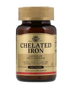 Мінерали Solgar Chelated Iron Солгар Хелатне залізо 100 таблеток (033984006805) 1633037014 фото