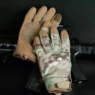 Тактичні сенсорні рукавиці Softshell Multicam з повними пальцями, СофтШел - зимові бойові рукавички з Touch Screen XL 2846551148 фото