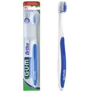 GUM Ortho Orthodontic Toothbrush soft blue, 1 шт, ГАМ Орто Ортодонтік синя - ортодонтична зубна щітка для брекетів. 2948477697 фото