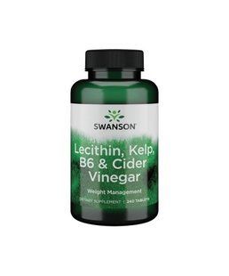 Лецитин, ламинария, В6 и яблочный уксус, Swanson Lecithin Kelp B-6 & Cider Vinegar 240 таблеток 1752287928 фото