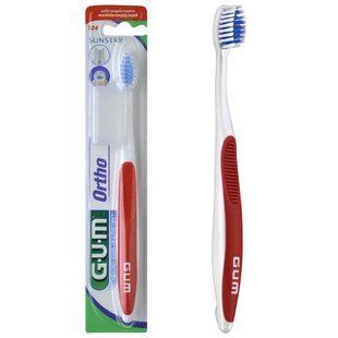 GUM Ortho Orthodontic Toothbrush soft red, 1 шт, ГАМ Орто Ортодонтік червона - ортодонтична зубна щітка для брекетів. 2948844947 фото