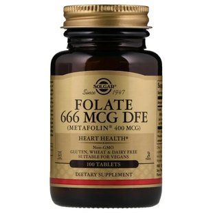 Вітаміни Solgar Фолат 666 мкг метафолин 400 мкг 100 таблеток Folate As Metafolin 1626957983 фото