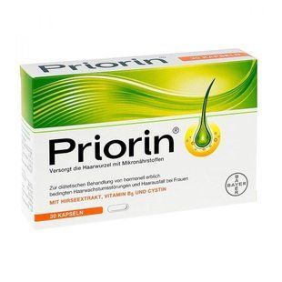 Препарат від випадіння волосся Приорин PRIORIN Bayer коробка 30 капсул Німеччина 1414334106 фото