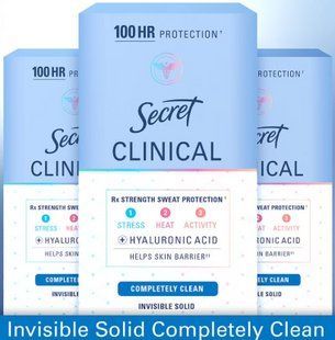 Антиперспірант-дезодорант Secret Clinical Completely Clean Invisible Solid 100 hr, 45 г, Сікрет - ефективний засіб для жінок 2876431550 фото