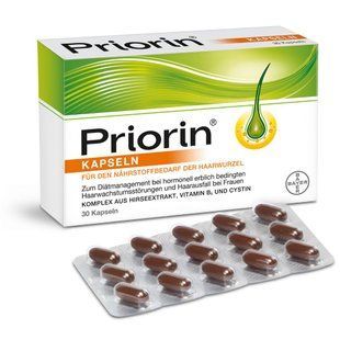 Препарат от выпадения волос Приорин PRIORIN Bayer Gegmany 30 капсул большая упаковка по пластинкам 1579115647 фото