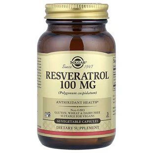 Solgar Resveratrol 100 мг 60 капсул, Солгар Ресвератрол - антиоксидант для захисту клітин. 2928865341 фото