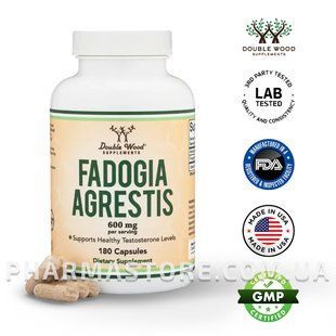 Double Wood Fadogia Agrestis 600 mg. для підтримки рівня тестостерону у чоловіків, 180 шт. 2233896506 фото