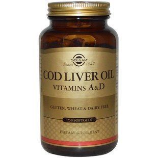 Солгар Риб'ячий жир, вітамін А і D Solgar Cod Liver Oil з печінки тріски 250 капсул Solgar Vitamin А And 184026130 фото