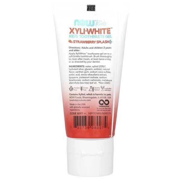 NOW XyliWhite Kid's Toothpaste Gel Strawberry Splash 85 g NOW-08097 фото