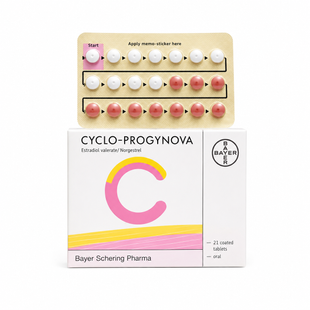 Cyclo-progynova Bayer 21 таблетка Цикло-Прогінова гормонозамісна терапія при менопаузі та порушеннях циклу Cyclo-progynova Bayer фото