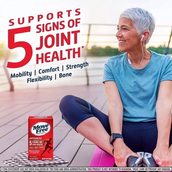 Move Free Advanced 200 шт. USA Glucosamine + Chondroitin с глюкозамином, хондроитином и Uniflex для суставов, 2597953358 фото
