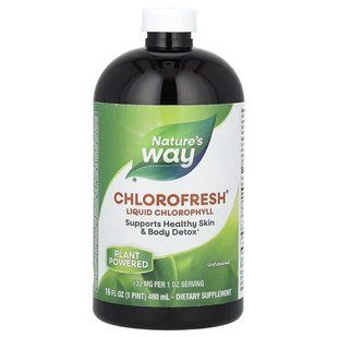 Nature's Way Unflovered, Chlorofresh, жидкий хлорофилл, с нейтральным вкусом, 480 мл 2447622860 фото