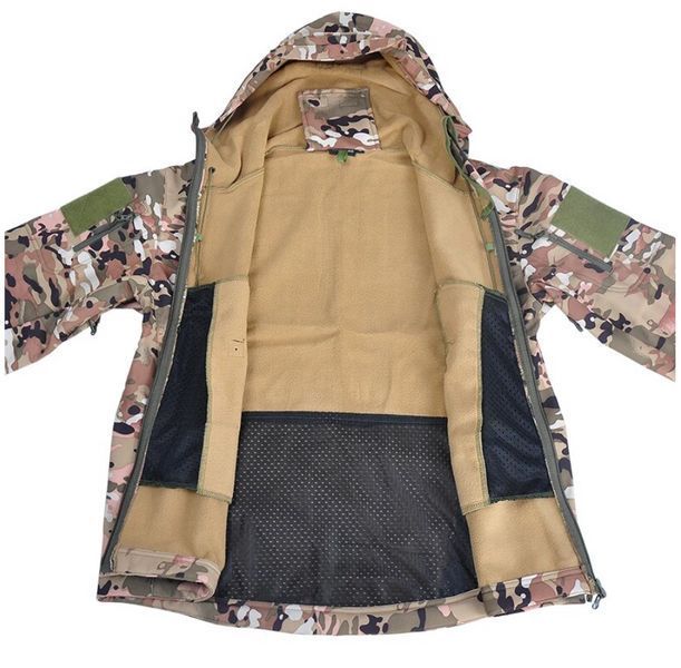 Тактична весняна куртка софтшелл Soft Shell Multicam на флісі армійська камуфляж мультикам ЗСУ 1725879053 фото