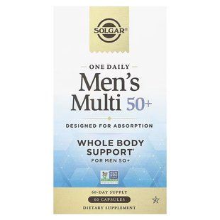 Solgar One Daily Men's Multi 50+ body support 60 капсул, Солгар Ван Дейлі Мульти - мультивітаміни для чоловіків 50+. 2927112481 фото